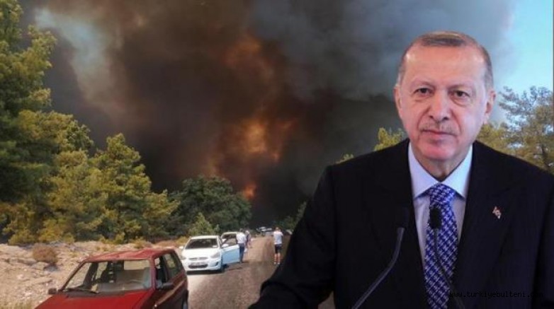 Cumhurbaşkanı Erdoğan yangın bölgesinde: Bakanlardan bilgi aldı...