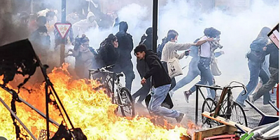 Fransa'da eylemlerin 6'ncı günü! Alev alev yanıyor