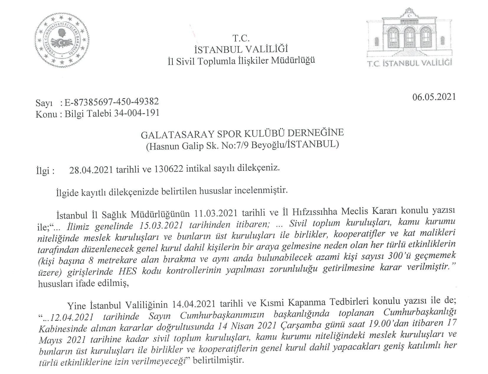 Galatasaray’da hedeflenen seçim tarihi haziran