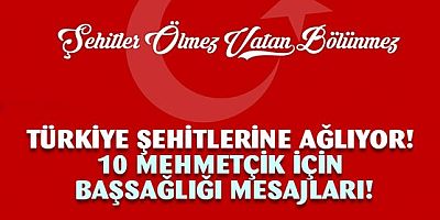 Türkiye Şehitlerine ağlıyor! 10 şehidimiz için başsağlığı mesajları