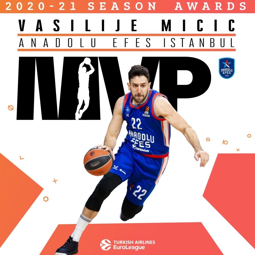 Vasilije Micic, THY Euroleague’de normal sezonun MVP’si seçildi