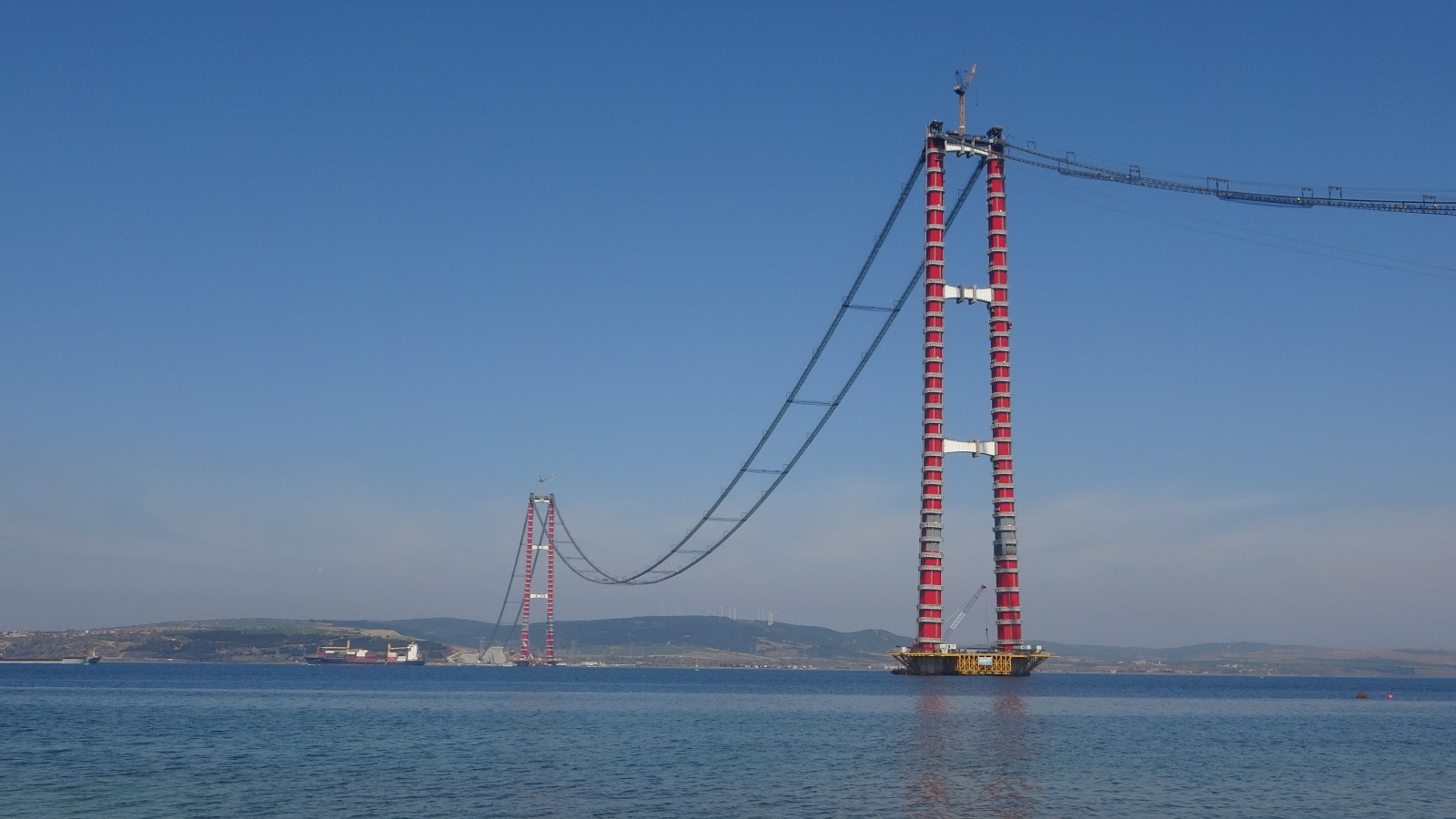 1915 Çanakkale Köprüsü’nde ana kabloların montajı tüm hızıyla devam ediyor