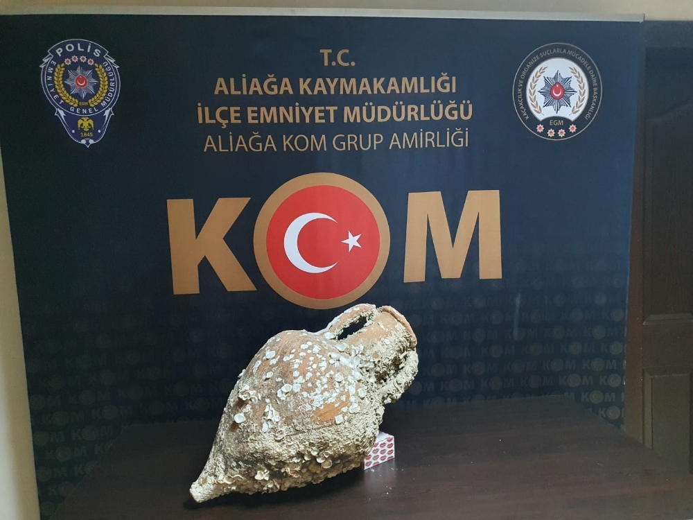 2 bin 500 yıllık antik anfora operasyonla ele geçirildi