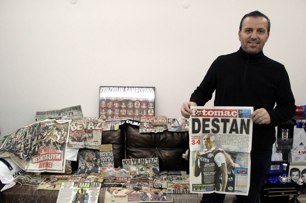 35 yıldır Beşiktaş’ın gazetede çıkan haberlerini biriktiriyor