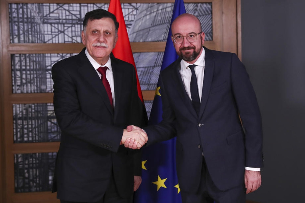 AB Konseyi Başkanı Michel, Libya Başbakanı al-Sarraj ile görüştü