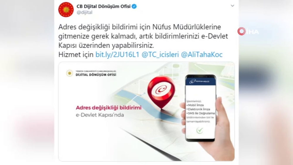 Adres değişikliği e-Devlet’ten yapılacak