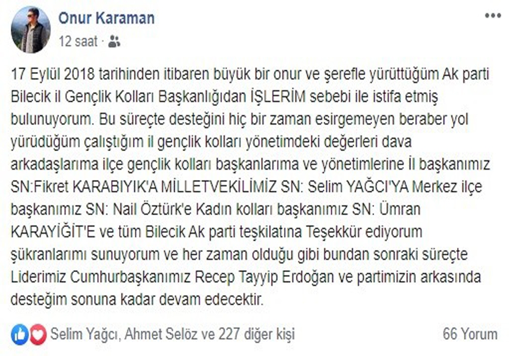 Ak Partide İstifa