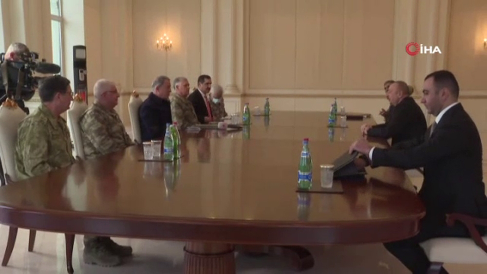 Akar ve TSK komuta kademesi Azerbaycan Cumhurbaşkanı Aliyev ile görüştü