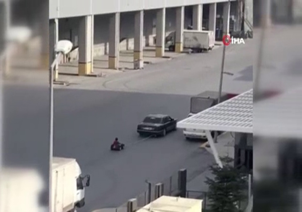 Akülü araçtaki çocuğunu otomobille çeken baba serbest bırakıldı