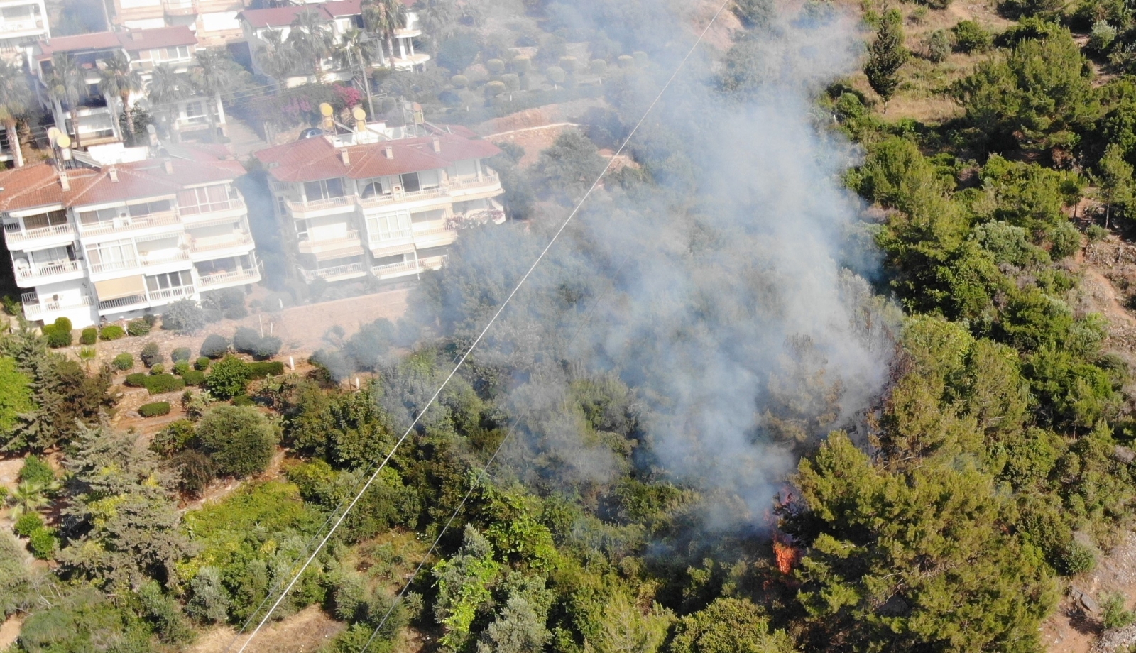 Alanya Kalesi’ndeki orman yangını korkuttu