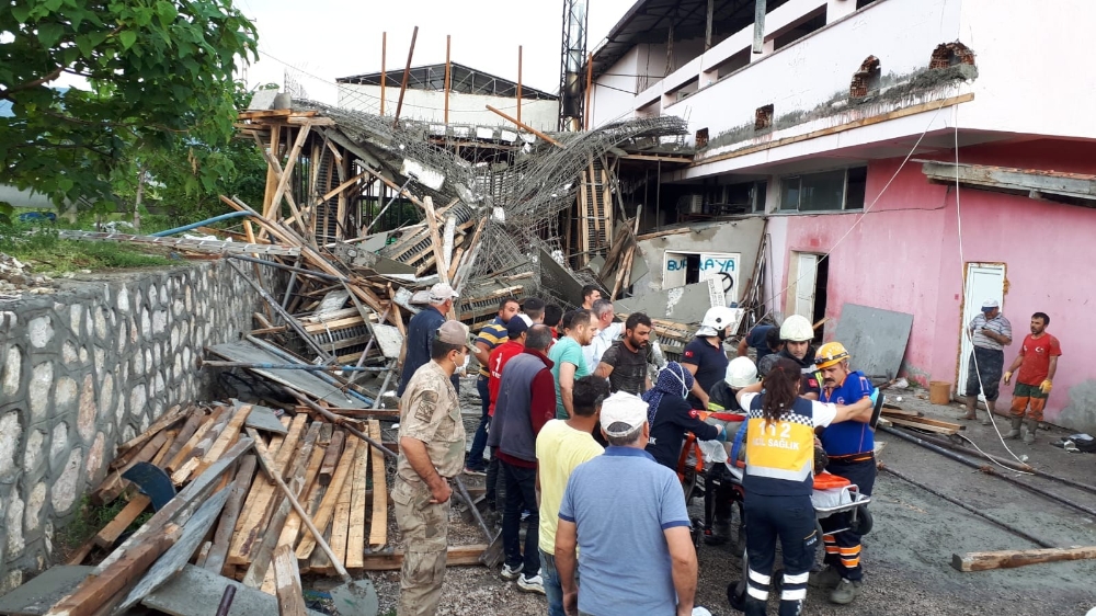 Amasya’da fabrika inşaatında göçük: 4 işçi yaralı