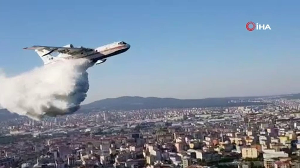 Amfibik yangın söndürme uçağı İstanbul’da ilk kez kullanıldı