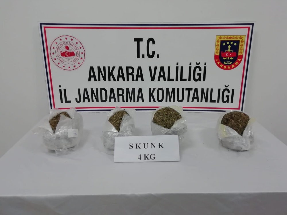 Ankara’da jandarma 44 kilo skunk maddesi ele geçirdi