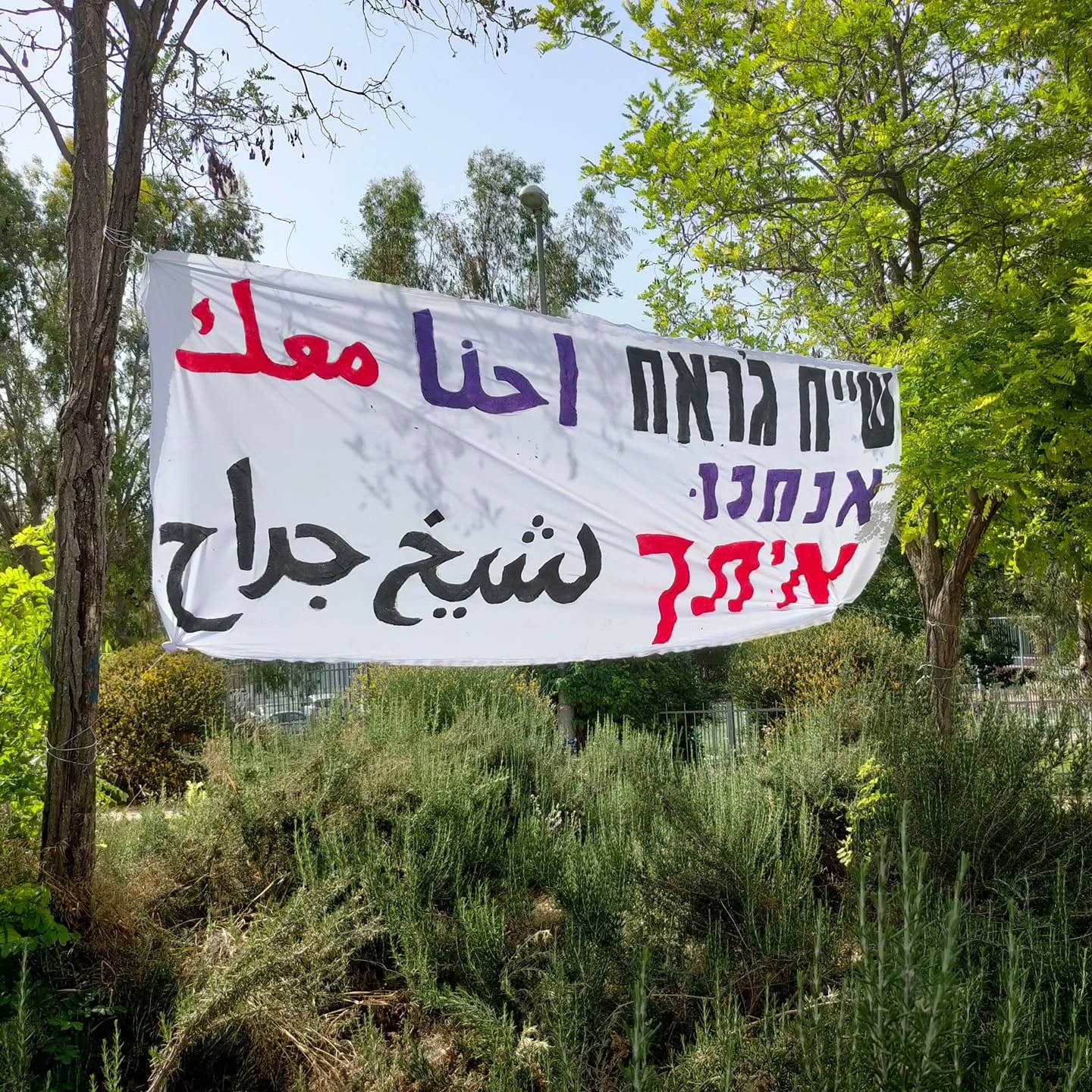 Arap ve Yahudilerden Şeyh Cerrah’ta Filistinli ailelere destek protestosu