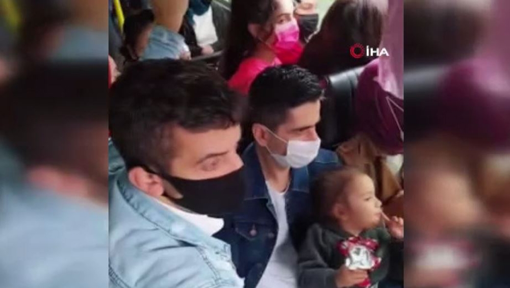 Arnavutköy’de minibüste şoke eden görüntü