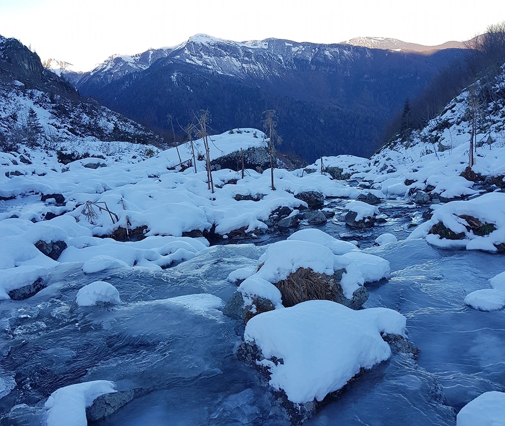Artvin’in Macahel Karçal dağları eteklerinde bulunan göller ve akarsular buz tuttu
