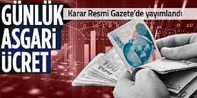 Asgari ücrete ilişkin karar Resmi Gazete'de yayımlandı