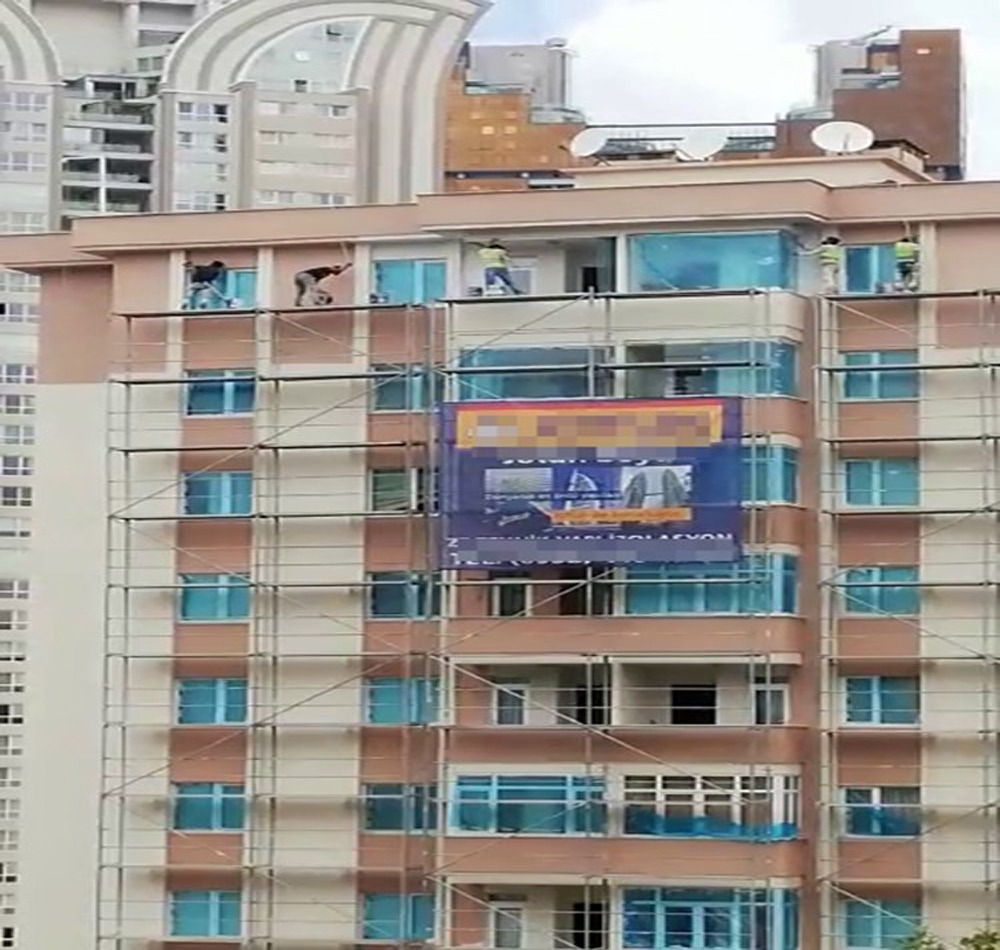 Ataşehir’de inşaat işçilerinin tehlikeli çalışması kamerada