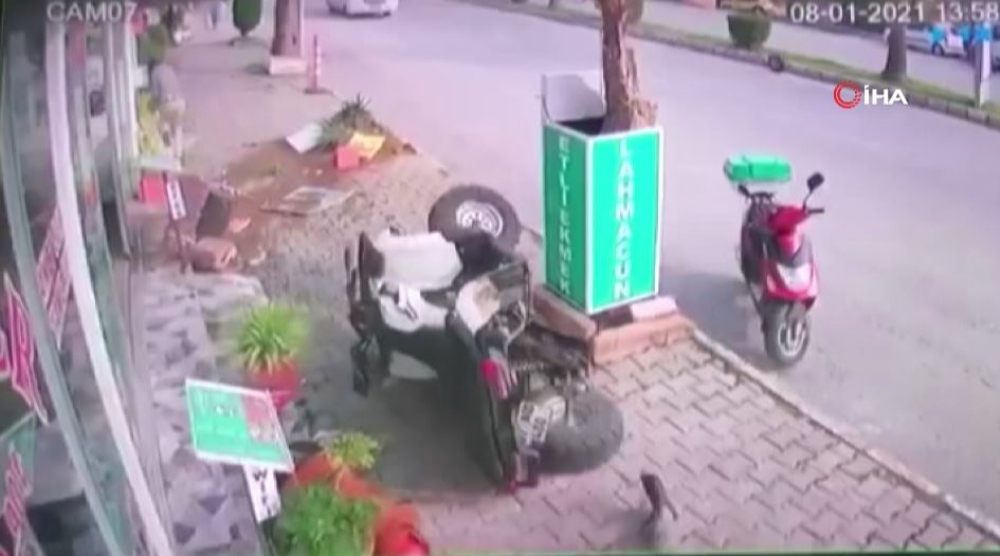 ATV kazasında ölümün teğet geçtiği anlar kamerada