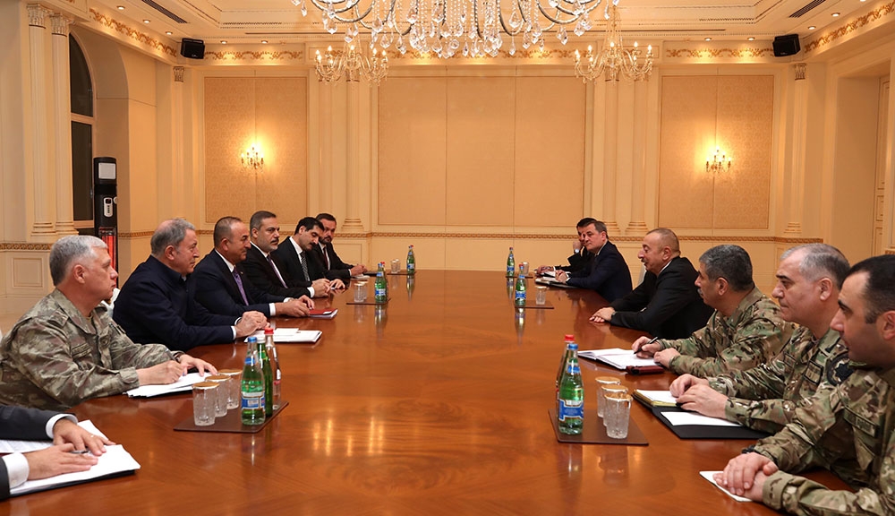 Azerbaycan Cumhurbaşkanı Aliyev, Bakan Çavuşoğlu, Akar ve MİT Başkanı Fidan’ı kabul etti