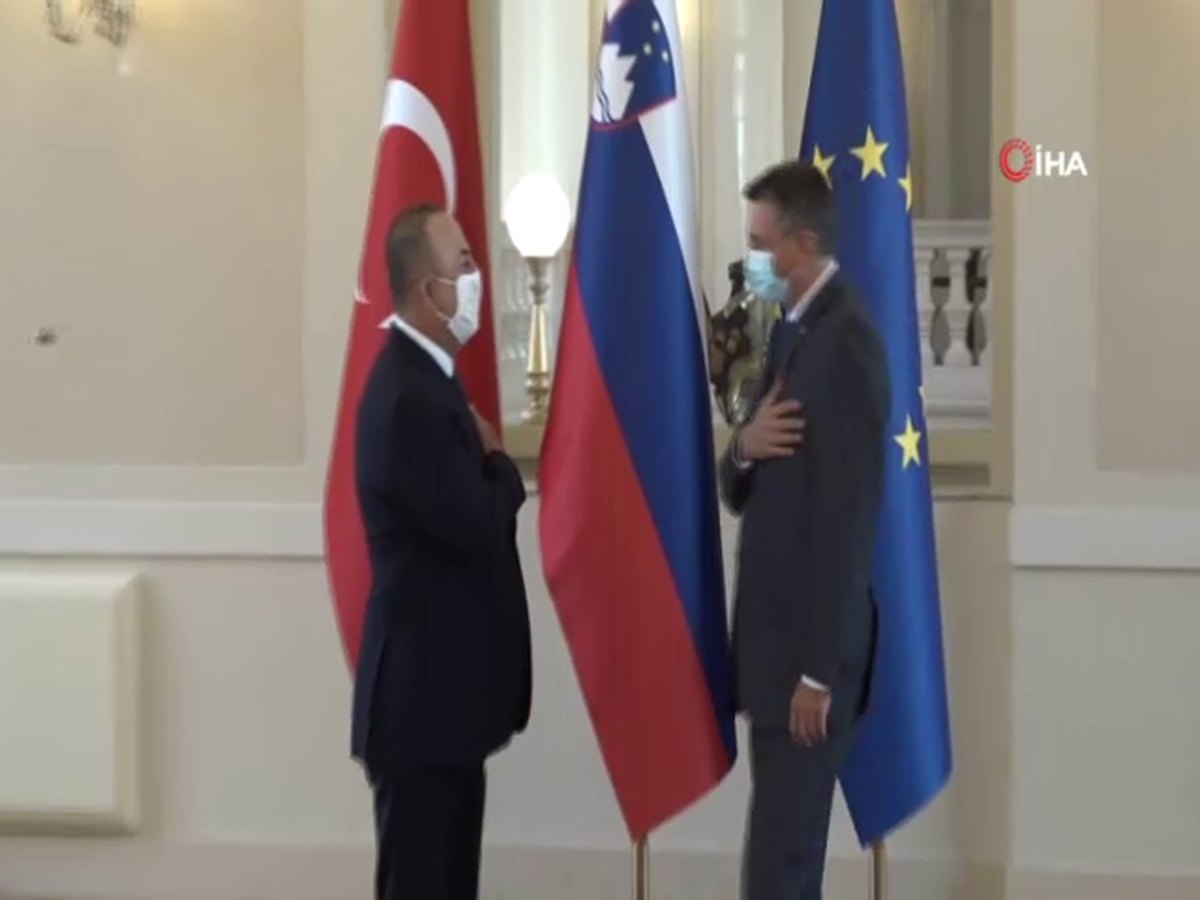 Bakan Çavuşoğlu, Slovenya Cumhurbaşkanı Pahor tarafından kabul edildi
