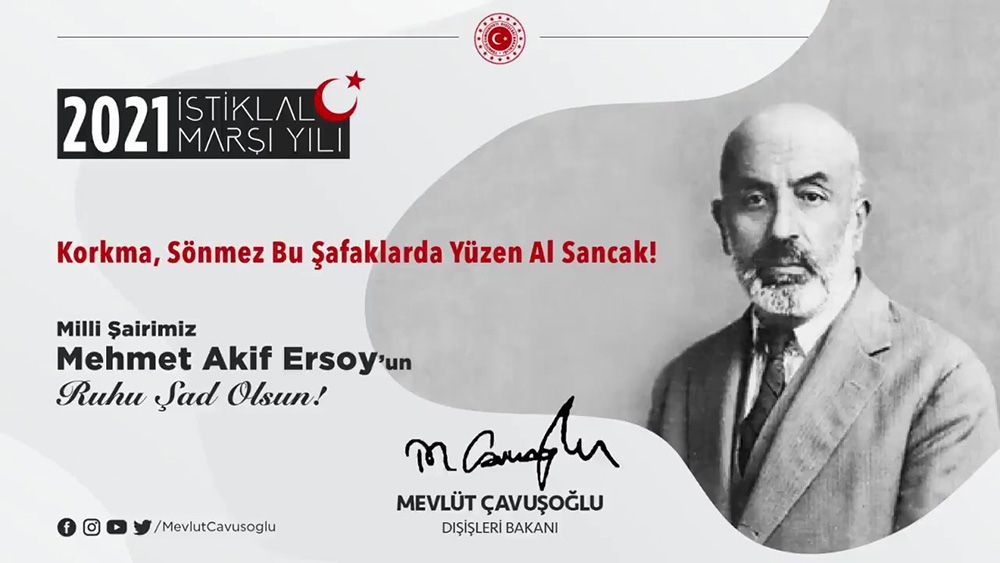 Bakan Çavuşoğlu’ndan İstiklal Marşı’nın 100. yılı paylaşımı