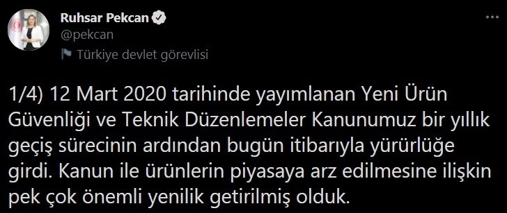 Bakan Pekcan: “Ürünlerin piyasaya arz edilmesine ilişkin pek çok önemli yenilik getirilmiş olduk”
