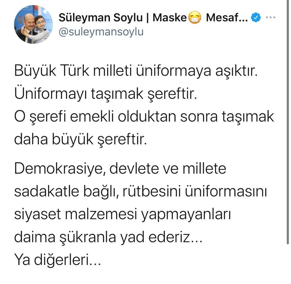 Bakan Soylu’dan bildiri tepkisi