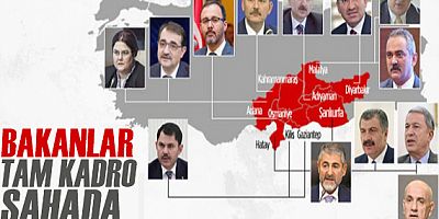 Bakanlar tam kadro sahada: İşte görev yerleri 