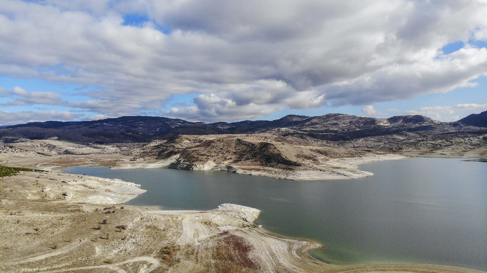 Başkent’in barajlarındaki doluluk havadan görüntülendi