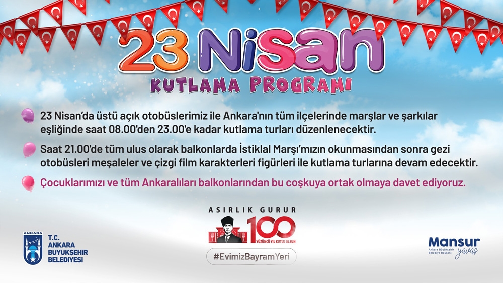 Başkent’te 23 Nisan kutlaması çocukların ayağına gidecek