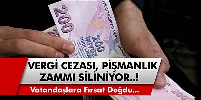 Başvuranların vergi cezaları ve pişmanlık zammı siliniyor!   