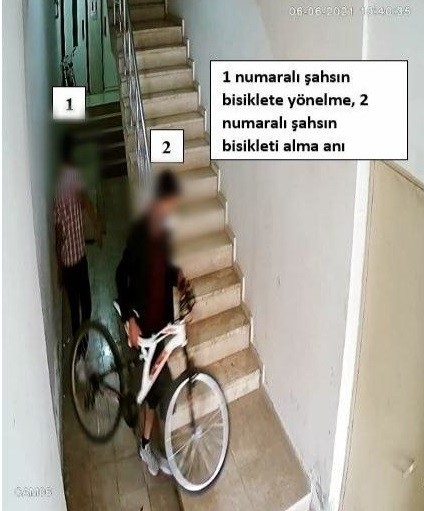 Bisiklet hırsızları güvenlik kameralarından kaçamadı