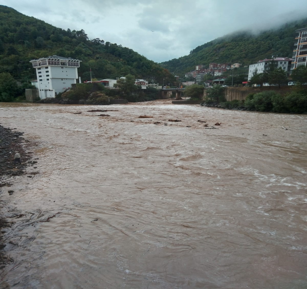 Borçka’da yamaçtan gelen sular heyelana neden oldu