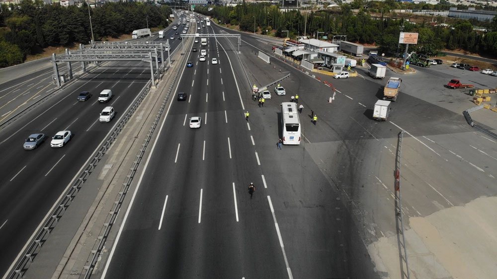 Çamlıca gişelerinde ticari araçlara Covid-19 denetimi