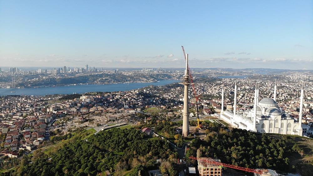 Çamlıca’daki TRT verici kulesinin sökümünde sona yaklaşıldı