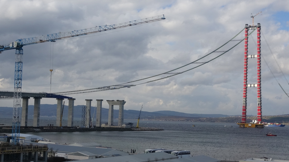 Çanakkale 1915 Köprüsü ‘kedi yolu’nun yüzde 70’i tamamlandı