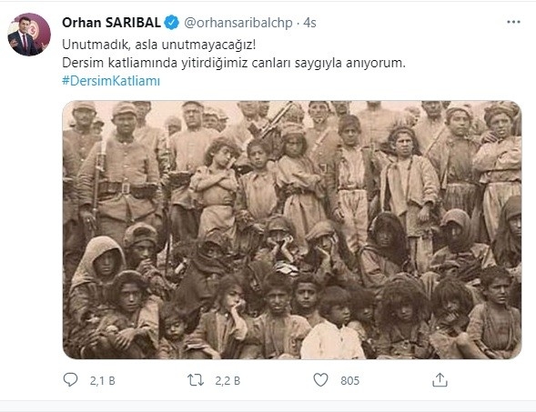 CHP Bursa Milletvekili Orhan Sarıbal’ın Dersim paylaşımı tepki çekti
