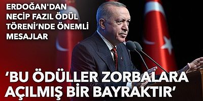 Cumhurbaşkanı Erdoğan: Bu ödüller zorbalara karşı açılmış bir bayraktır
