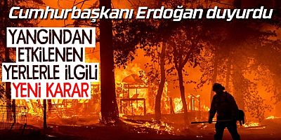 Cumhurbaşkanı Erdoğan duyurdu: Yangın yerleri Afet Bölgesi ilan edildi!