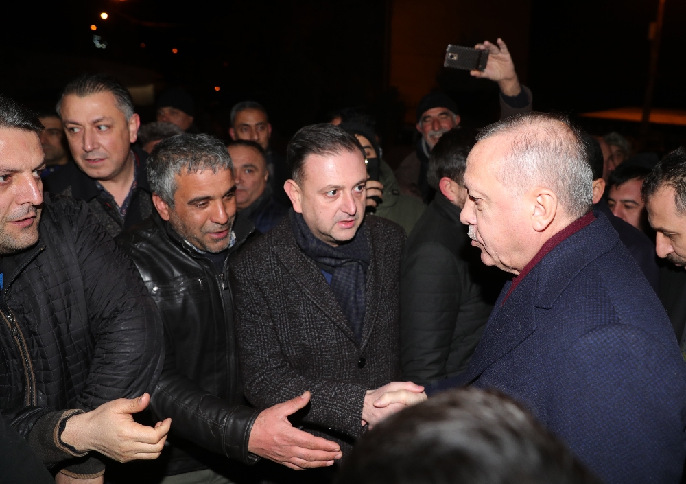 Cumhurbaşkanı Erdoğan, inceleme yaparken bir deprem daha oldu
