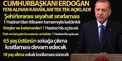 Cumhurbaşkanı Erdoğan, korona virüsle ilgili yeni kararları açıkladı