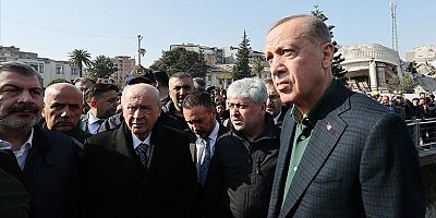 Cumhurbaşkanı Erdoğan ve Bahçeli Hatay'da incelemelerde bulundu