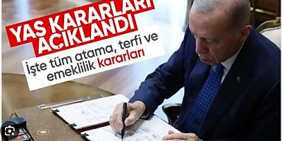 Cumhurbaşkanı Erdoğan YAŞ kararlarını imzaladı! 