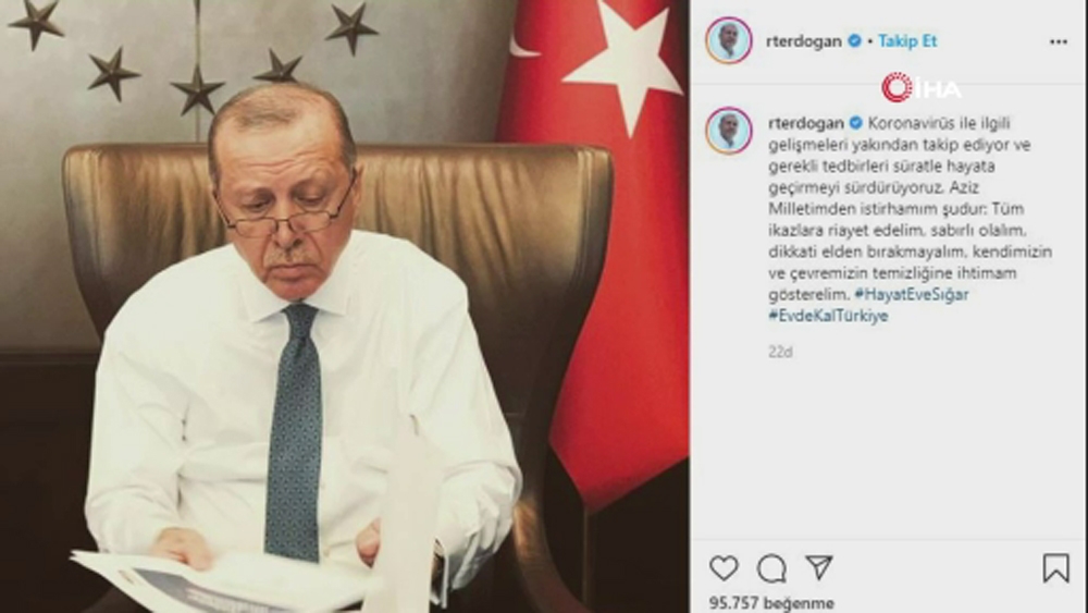 Cumhurbaşkanı Erdoğan’dan korona virüs paylaşımı