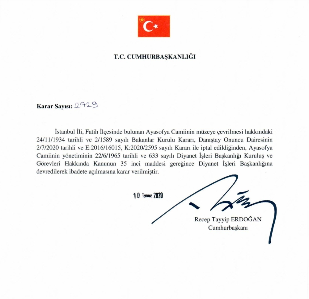 Cumhurbaşkanı Kararı Resmi Gazete’de yayımlandı