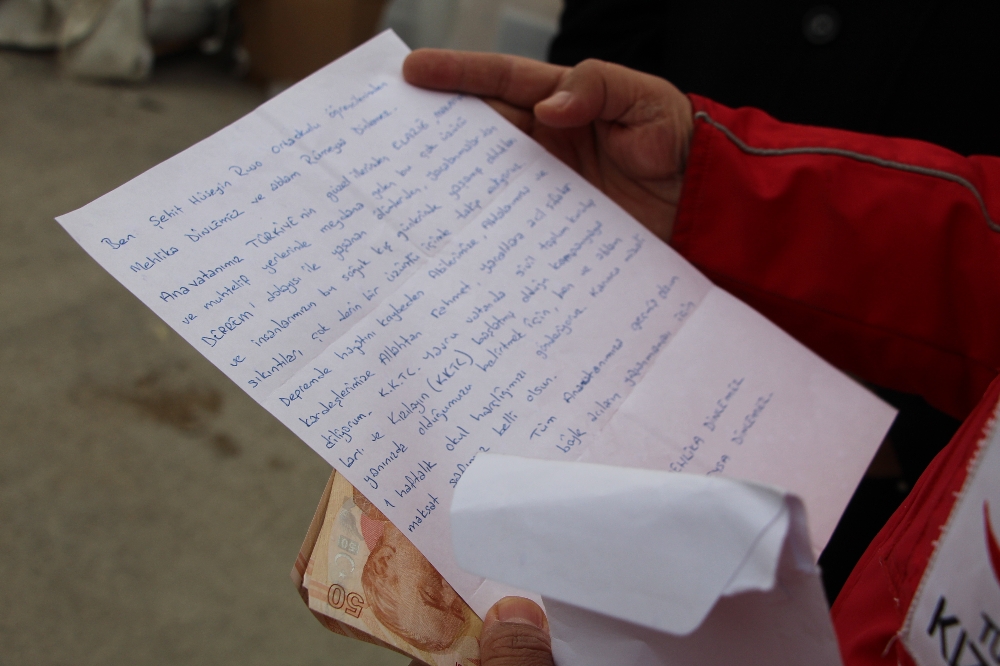 Deprem bölgesine ‘Yavru Vatan’dan duygulandıran mektup