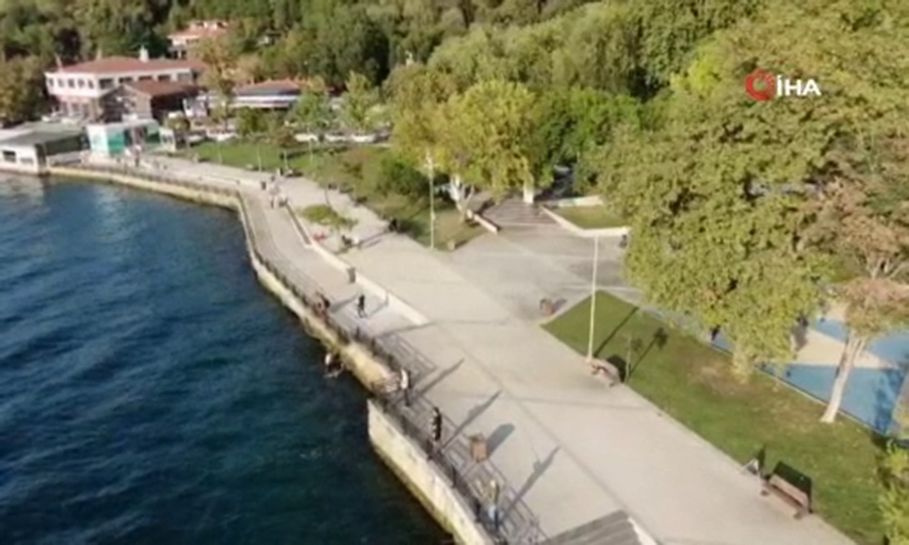 Deprem sonrası Beykoz’daki parklar drone ile havadan görüntülendi