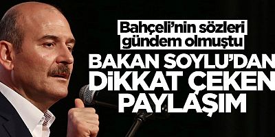 Devlet Bahçeli'nin sözleri gündem olmuştu! Bakan Soylu'dan çarpıcı paylaşım