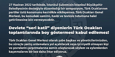 “Devlete ‘seri katil’ diyenlerin Türk Ocakları toplantılarında boy göstermesi kabul edilemez”